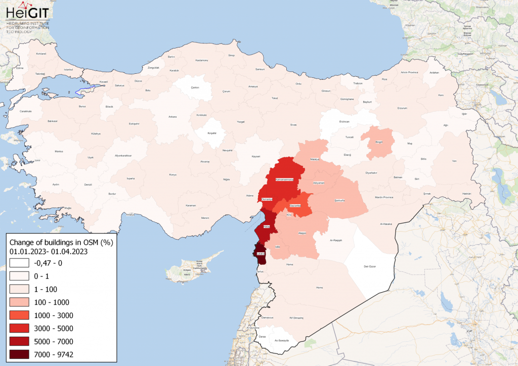 How to become ohsome part 15- Analysing Changes in OSM after the Earthquake in Syria and Türkiye in February 2023