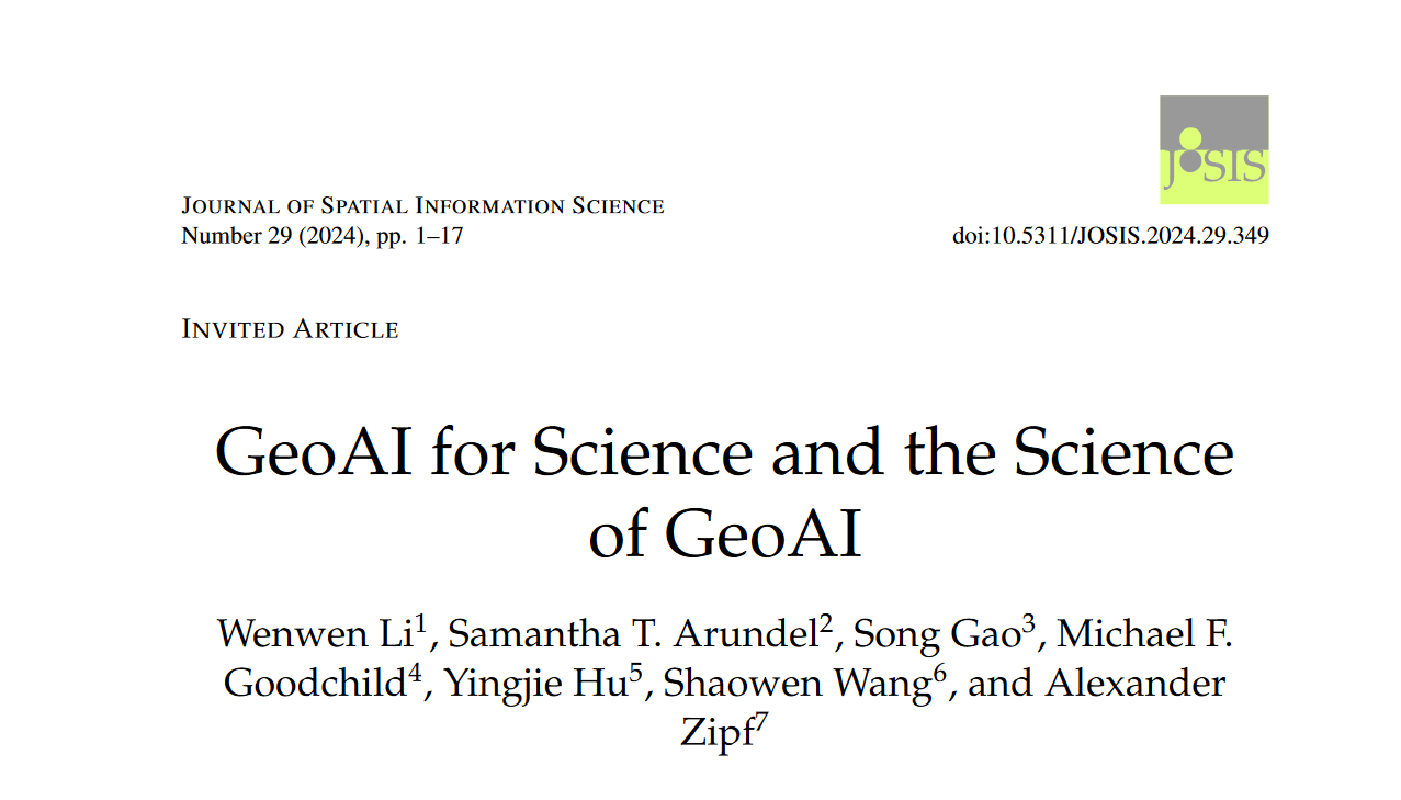 New Paper: GeoAI for Science and the Science of GeoAI