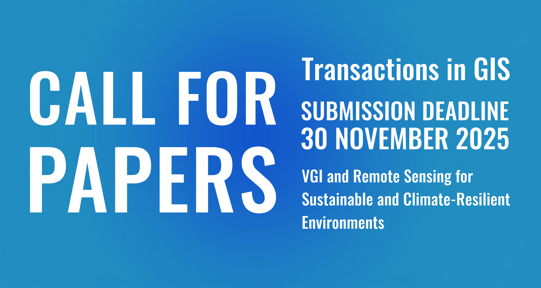 Call for papers: VGI and Remote Sensing for Sustainable and Climate-Resilient Environments