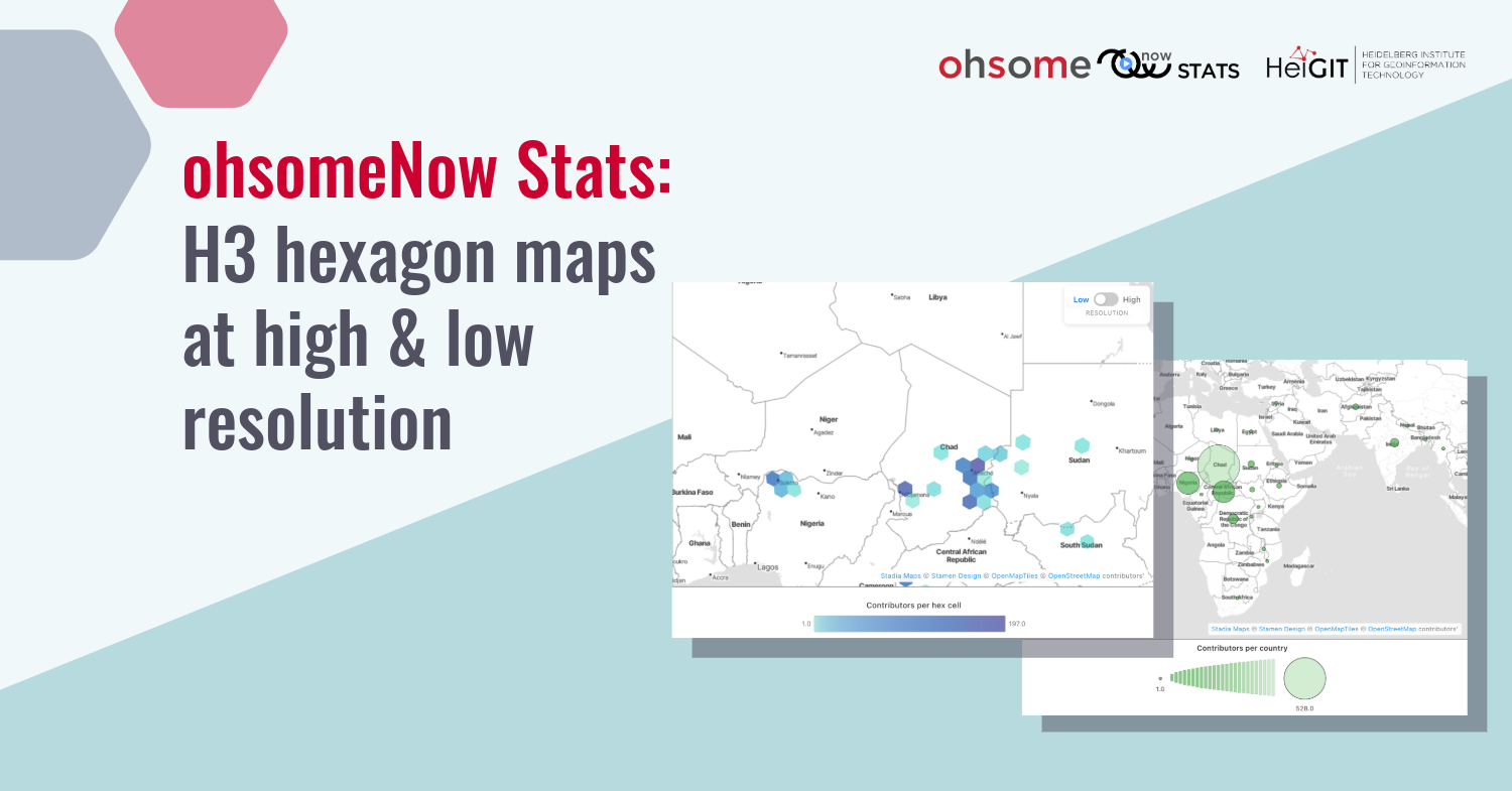 ohsomeNow Stats: h3 hexagon maps at high & low resolution